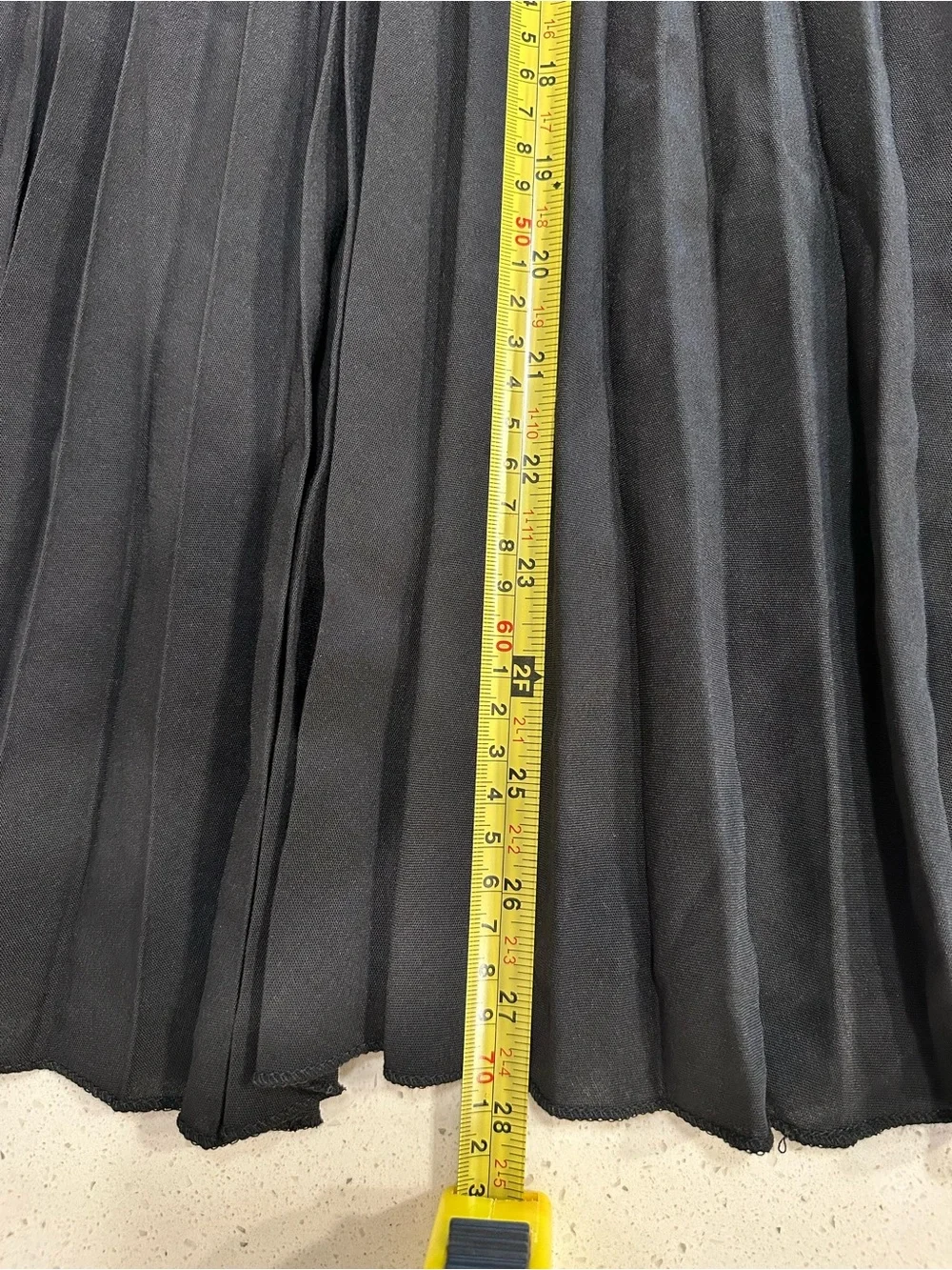 SHEIN Black Pleated Midi Skirt Size L Elastic Waist Classic